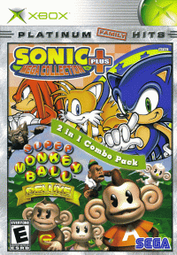 Sonic Mega Collection Plus and Super Monkey Ball Deluxe Xbox US box art